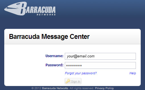 Barracuda Returning User Login